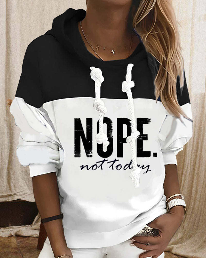 Letter Printed Casual Hoodie