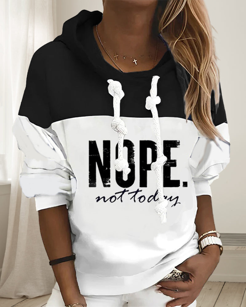 Letter Printed Casual Hoodie