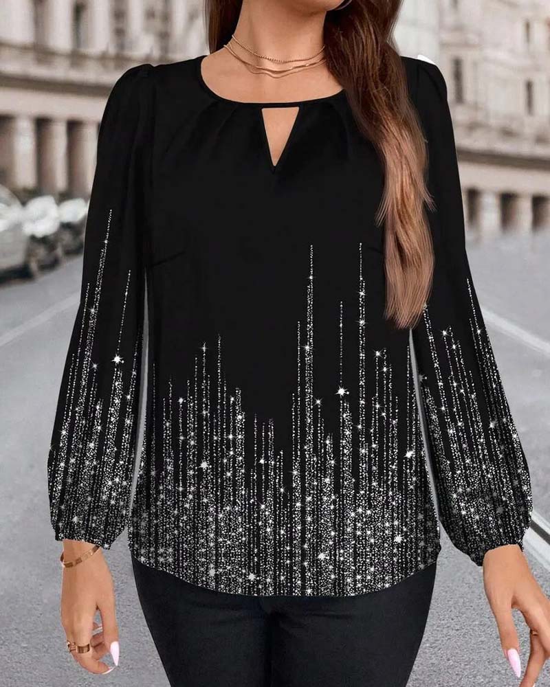Casual Printed Long-Sleeve T-Shirt