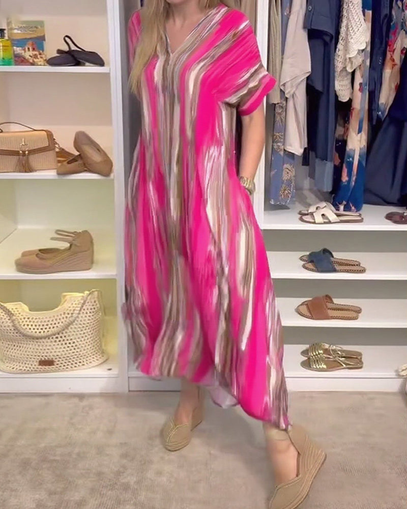 Casual Loose V-Neck Dress