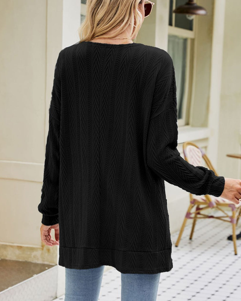 Solid color casual cardigan