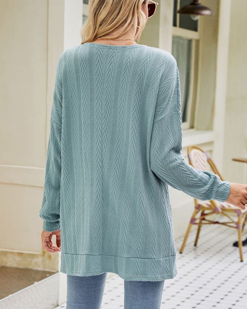 Solid color casual cardigan