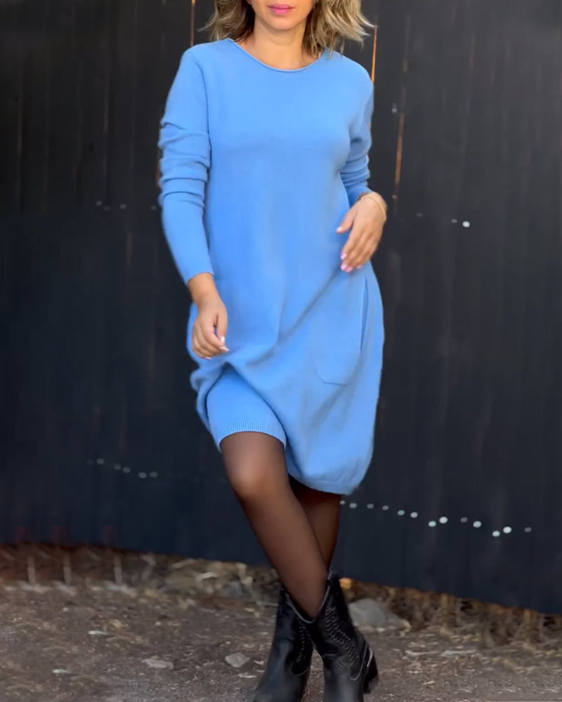 Simple solid color dress