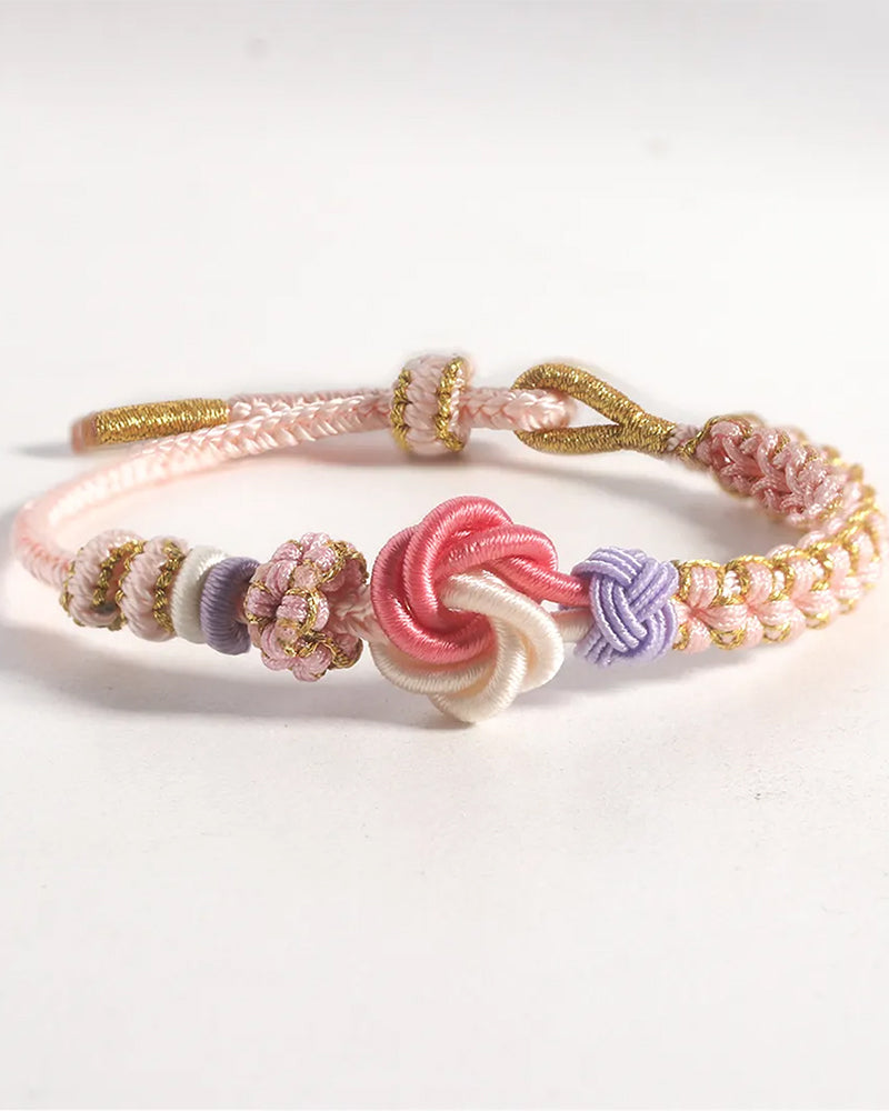 Bracelet with knot of peach blossoms