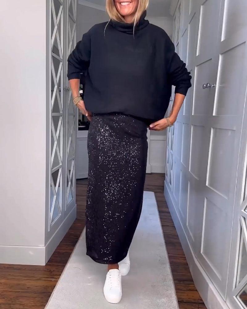 Solid color simple skirt