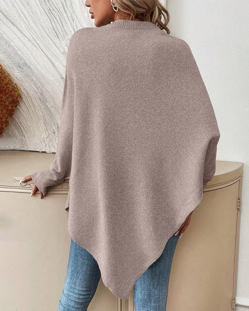 Batwing Sleeve Floral Loose Sweater