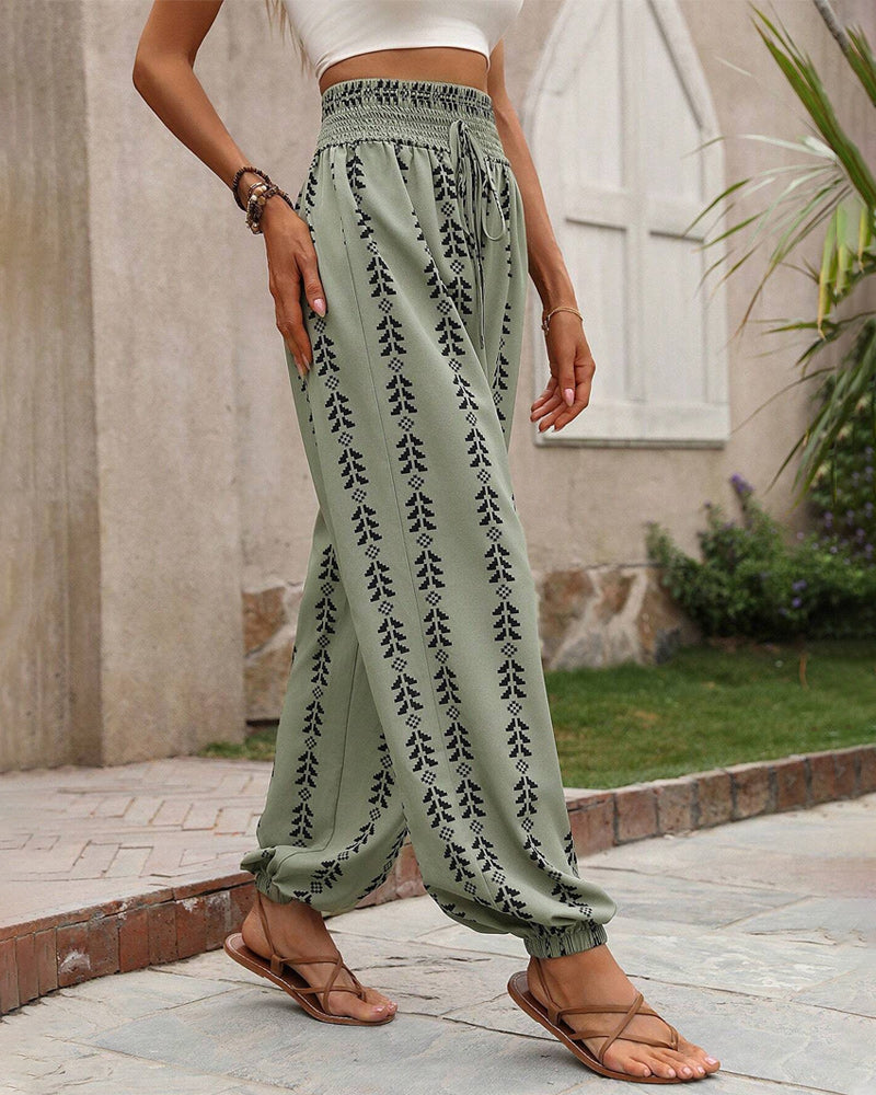 Geometric Print Casual Bloomers