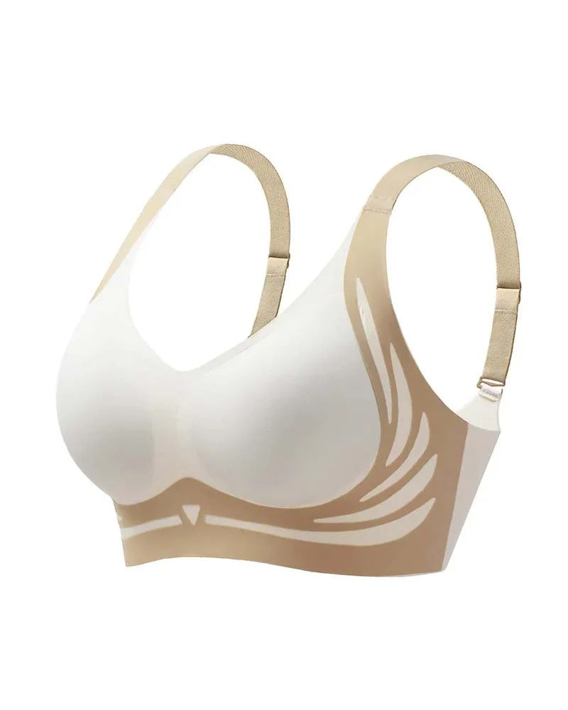 Lifting anti-sagging wireless push-up bra