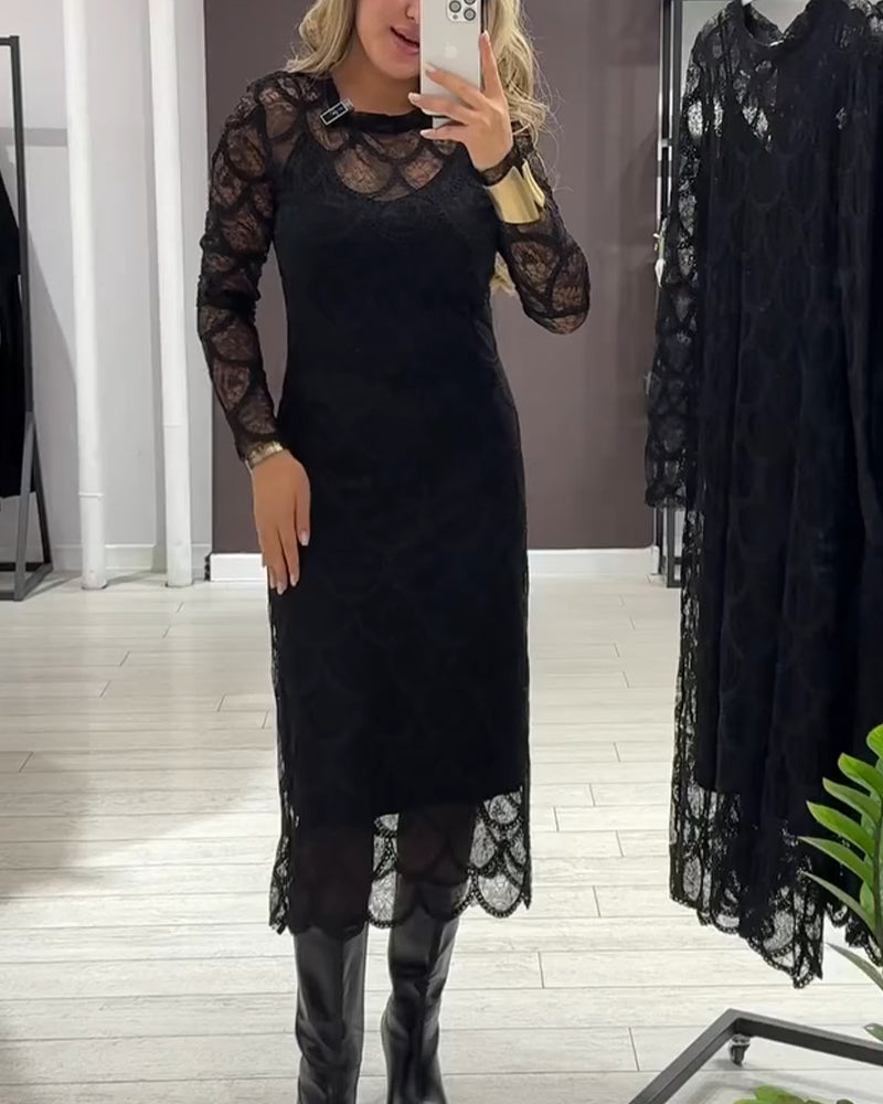 Lace Cover Up & Cami Dress Set