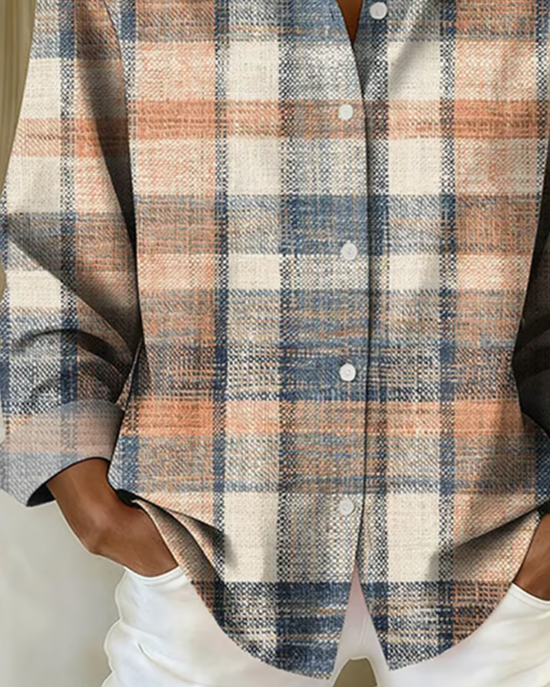 Button-Down Vintage Plaid Shirt