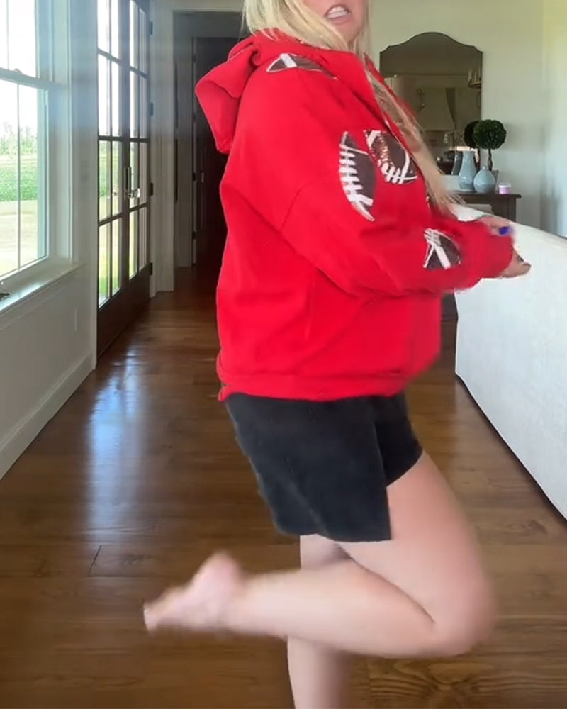 Rugby Sequin Hoodie