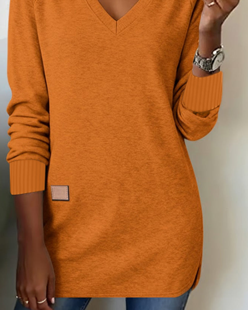 V-Neck Fashion Sweatshirt