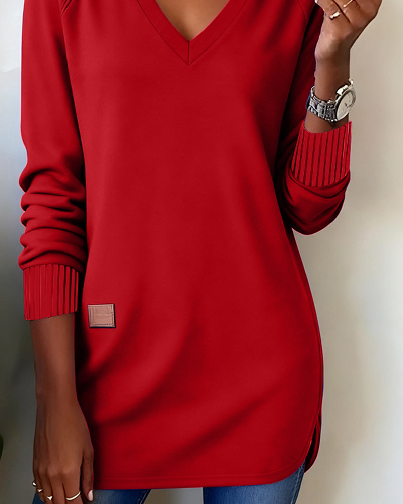 V-Neck Fashion Sweatshirt