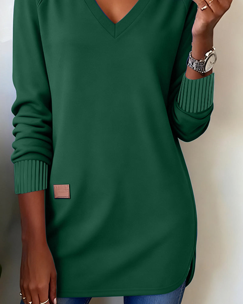 V-Neck Fashion Sweatshirt