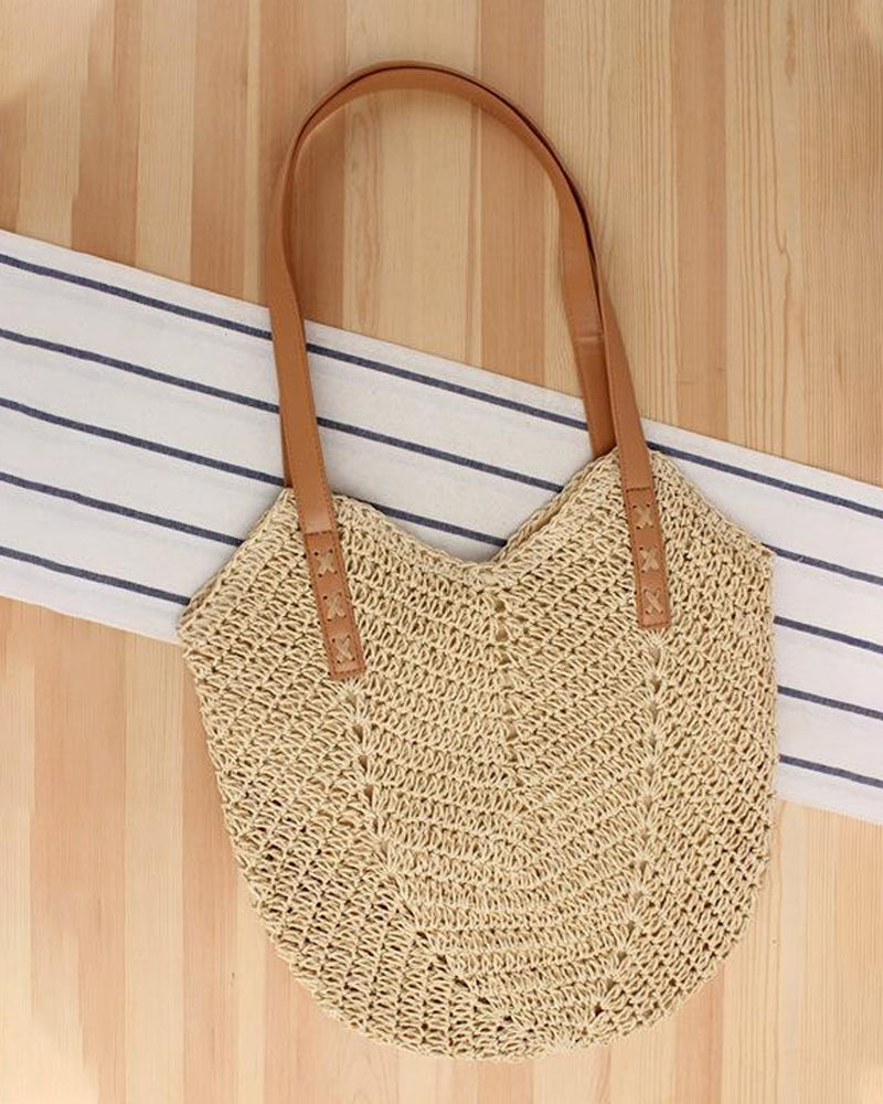 Tote Crossbody Straw Bag