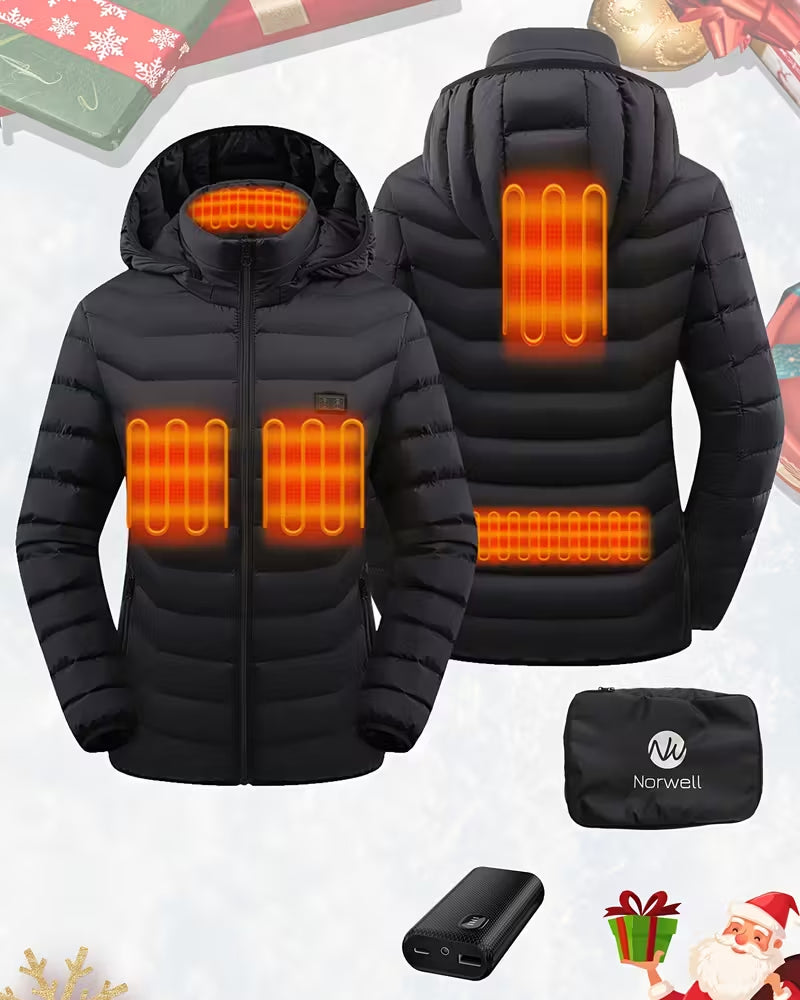 Smart Heating Hooded Cotton Coat