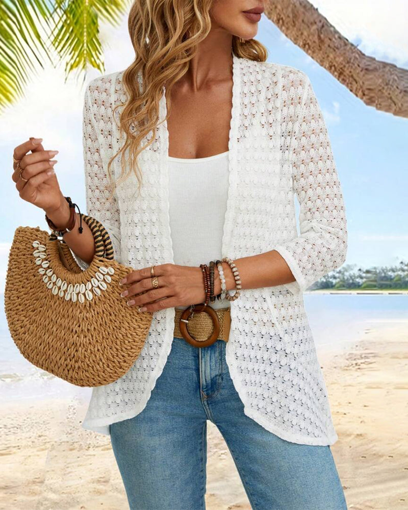 Elegant solid color lace coat