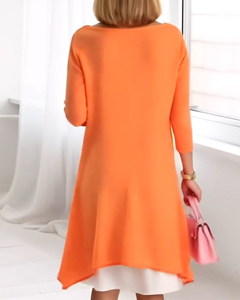 Floral Print Patchwork Long-Sleeved Set