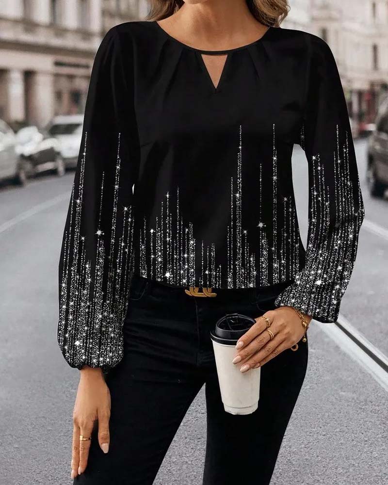 Casual Printed Long-Sleeve T-Shirt