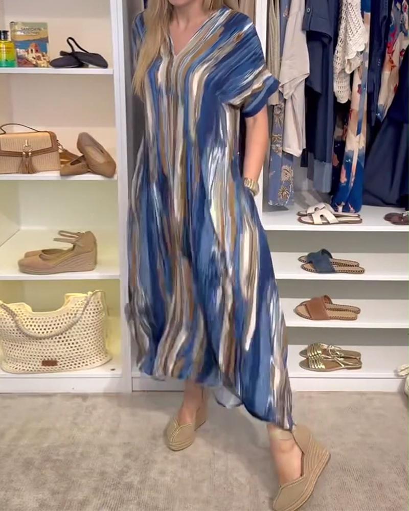 Casual Loose V-Neck Dress