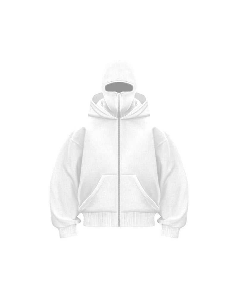 Unisex Double Hood Zip-Up Sweatshirt Coat