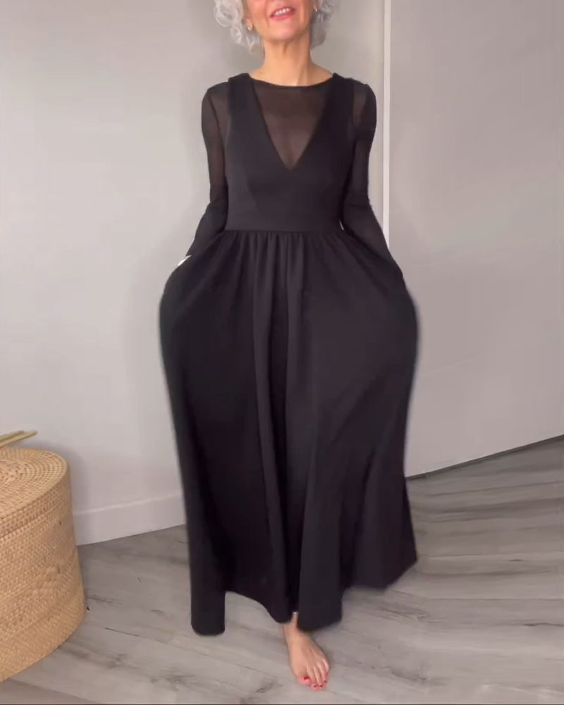 Pleated Large Hem Suspender Dress