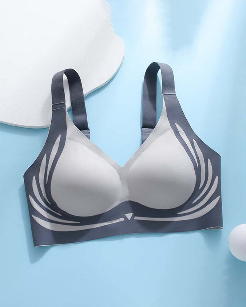 Lifting anti-sagging wireless push-up bra