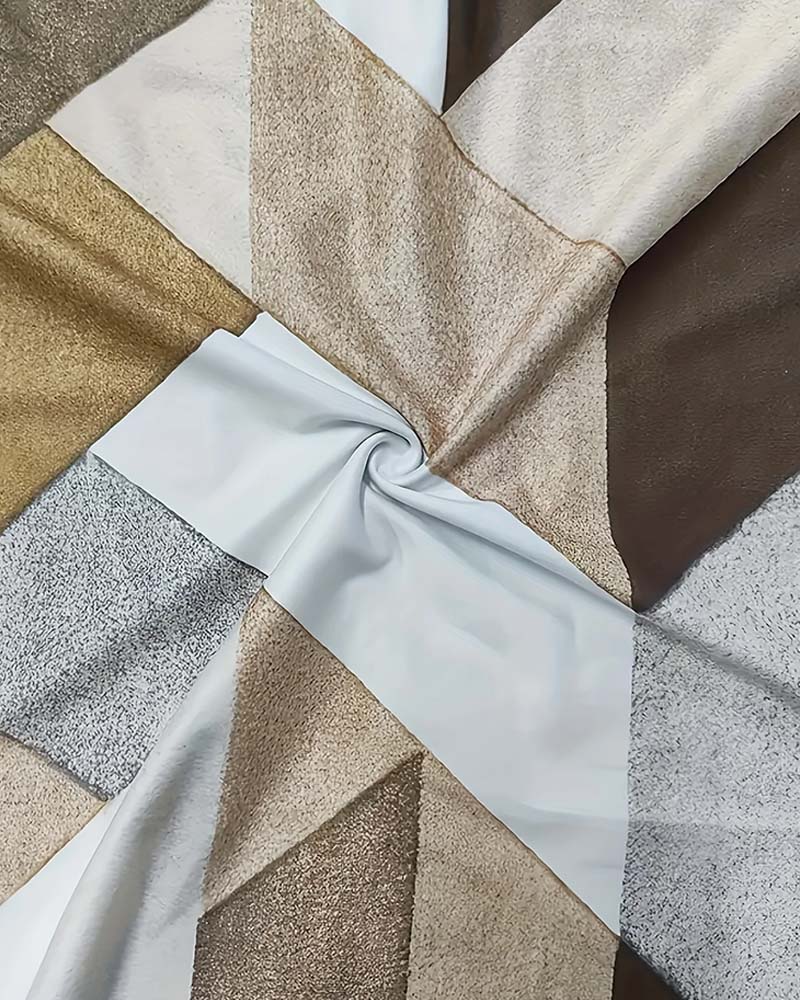 Casual Color Block V-neck T-shirt