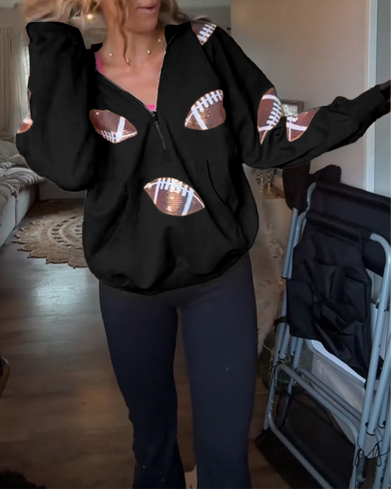 Rugby Sequin Hoodie