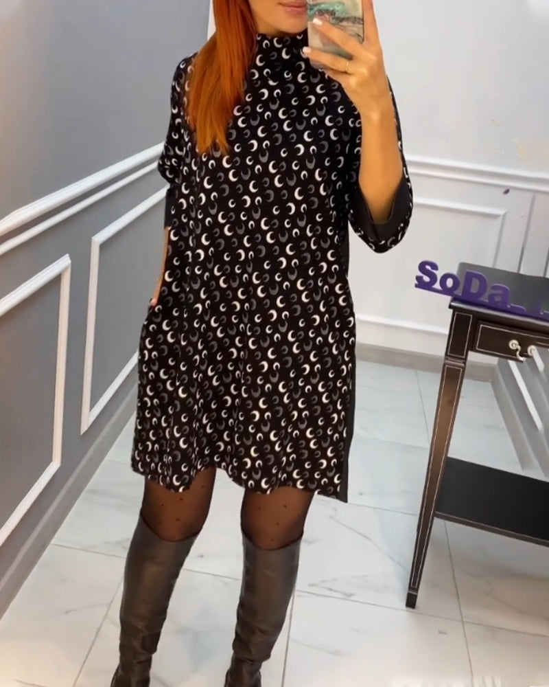 Casual butterfly printed dress