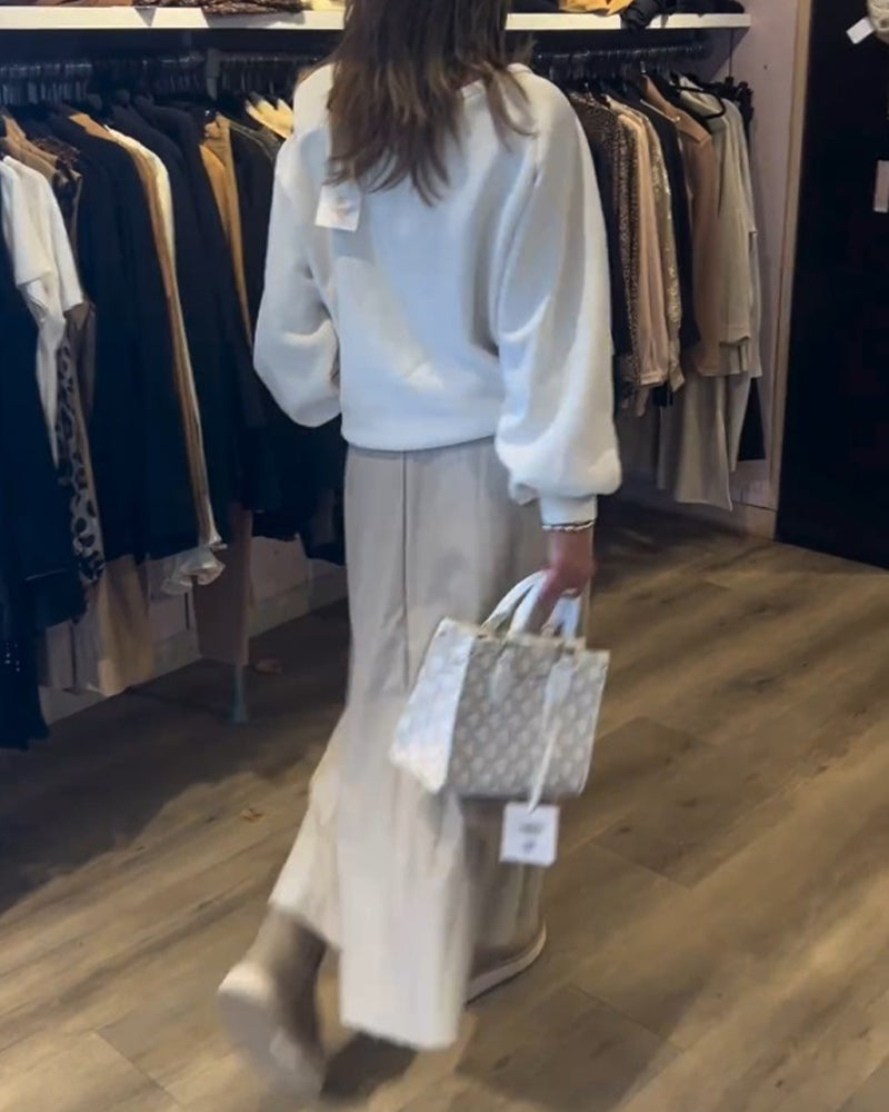 Cold Shoulder Simple Sweatshirt