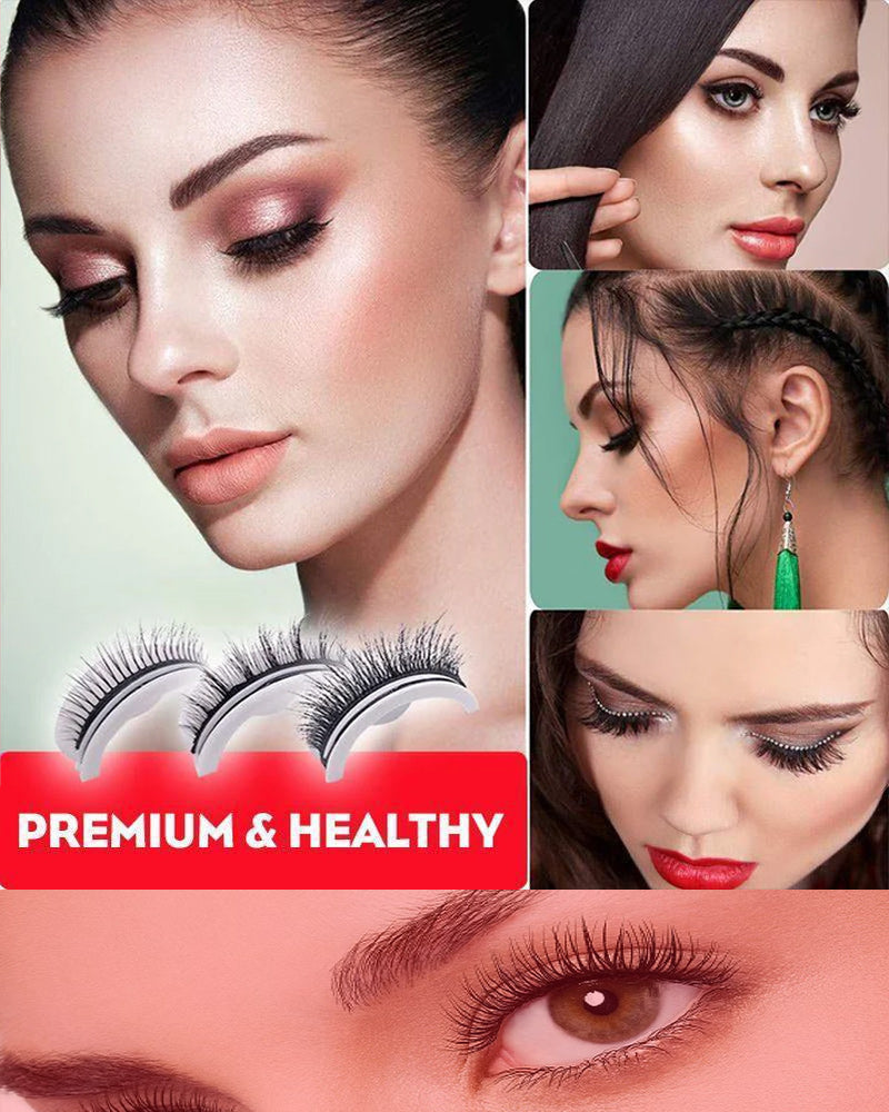 Reusable self-adhesive eyelashes