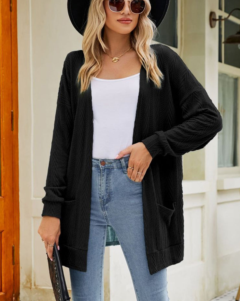 Solid color casual cardigan