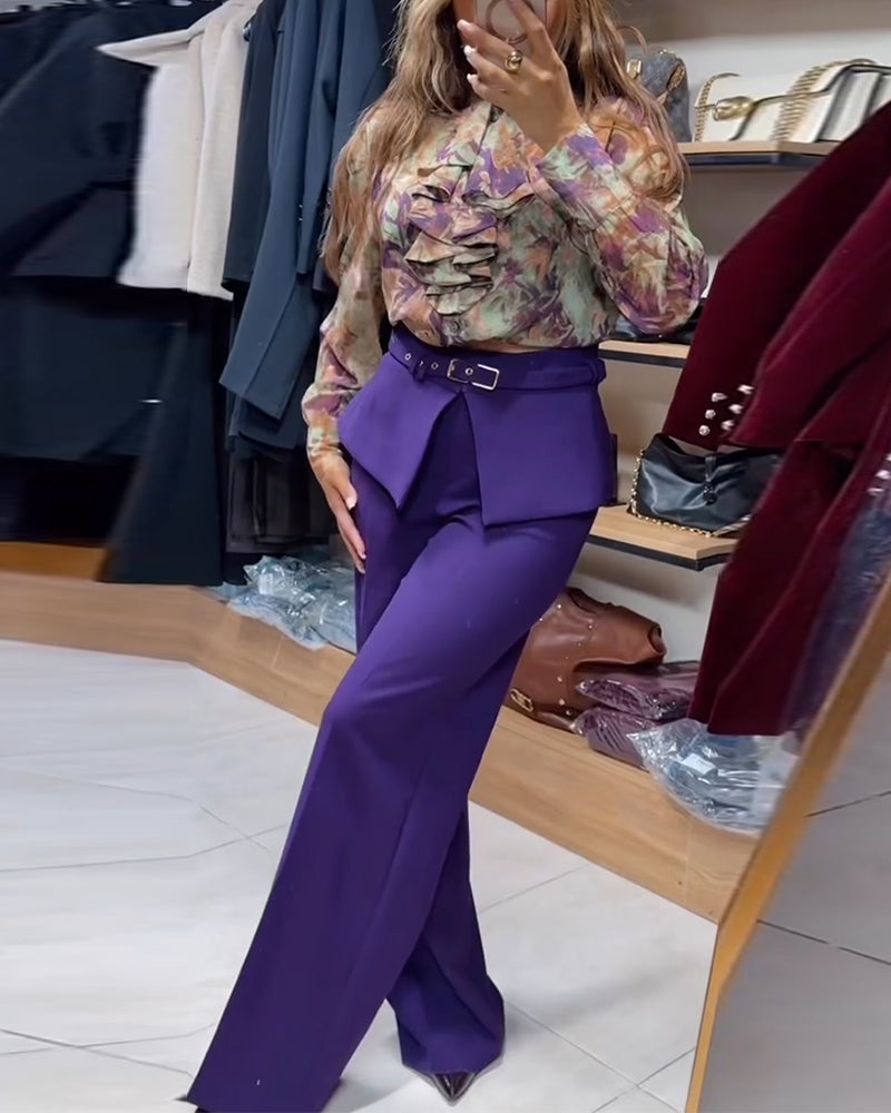 Stylish Straight-Leg Suit Pants