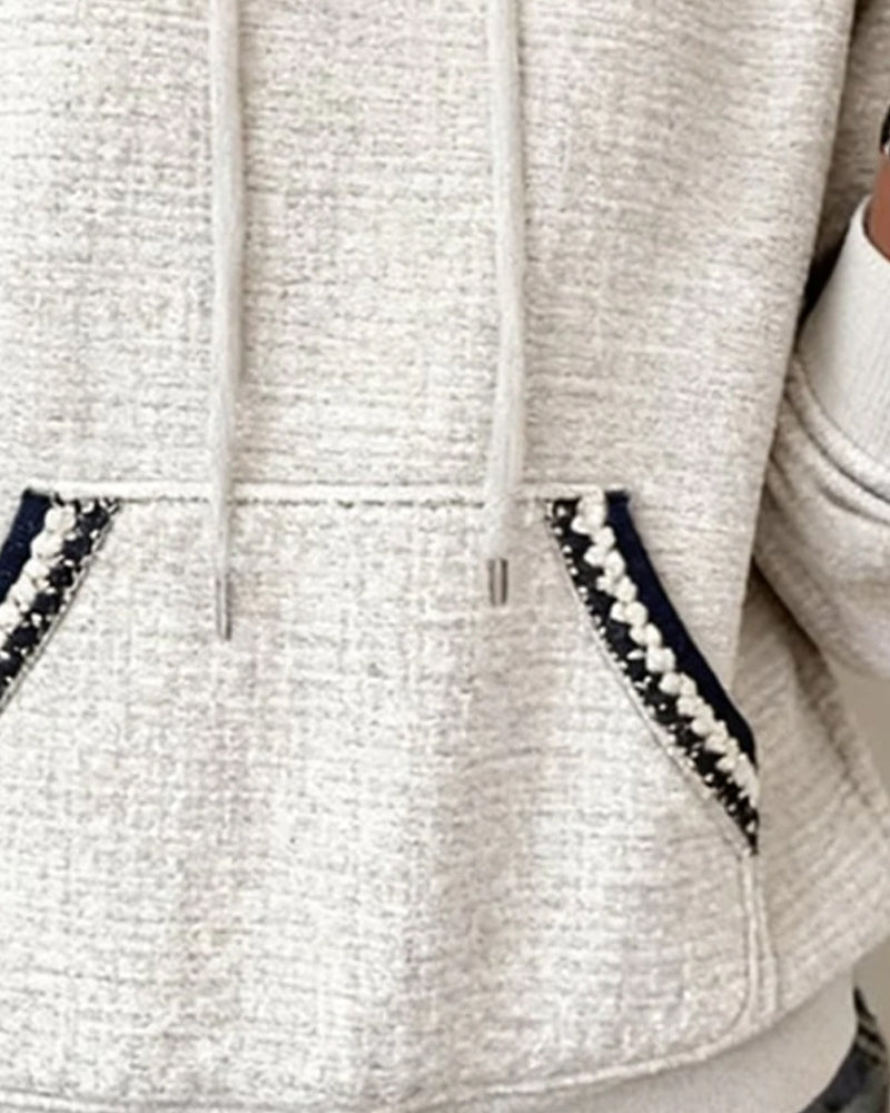 Casual Contrast Color Hoodie