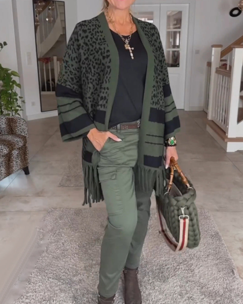 Leopard Print Long Sleeve Cardigan