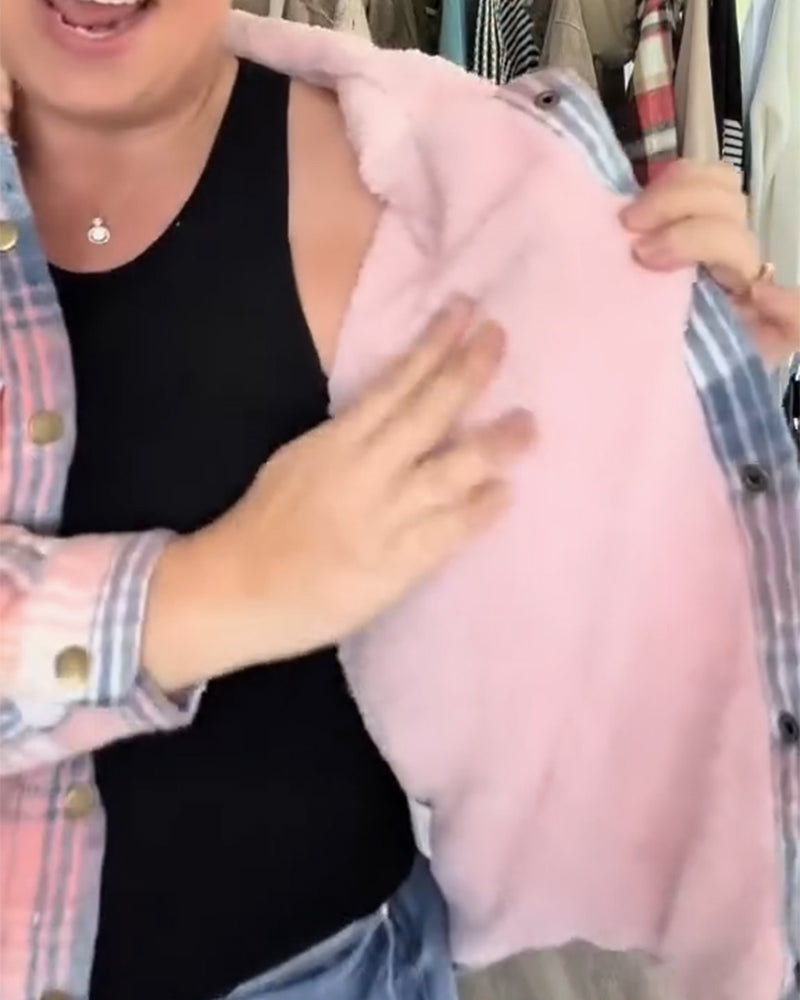 Plaid Hooded Woolen Coat