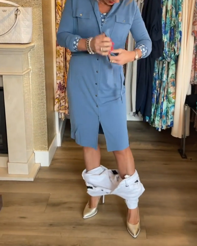 Casual solid color button down coat