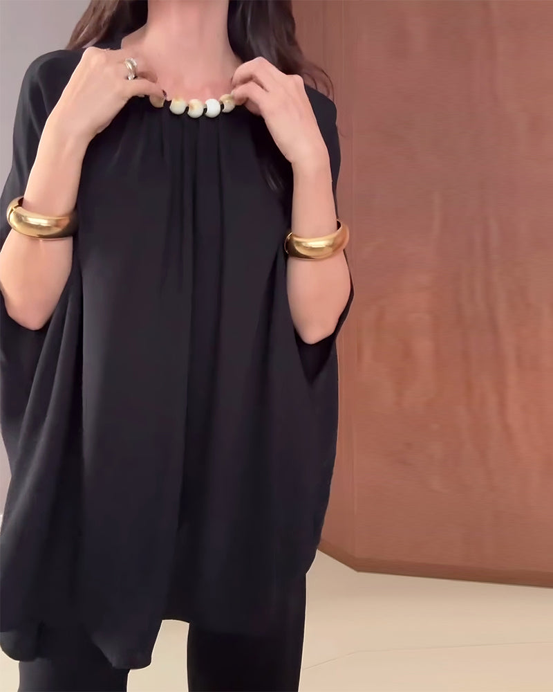 Beaded Fashion Design Loose Blouse