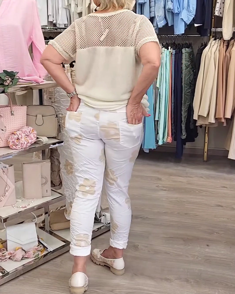 Casual Print Drawstring Pants