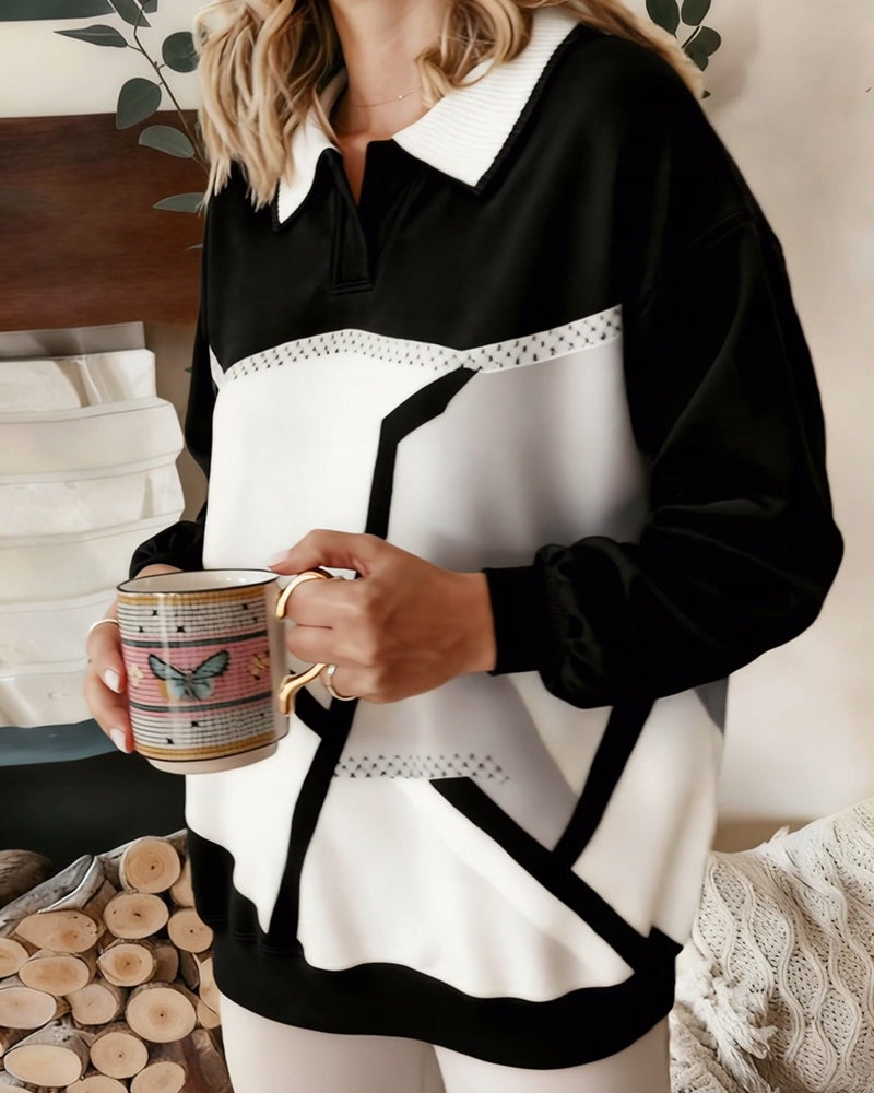 Casual Printed Long-Sleeve Sweatshirt