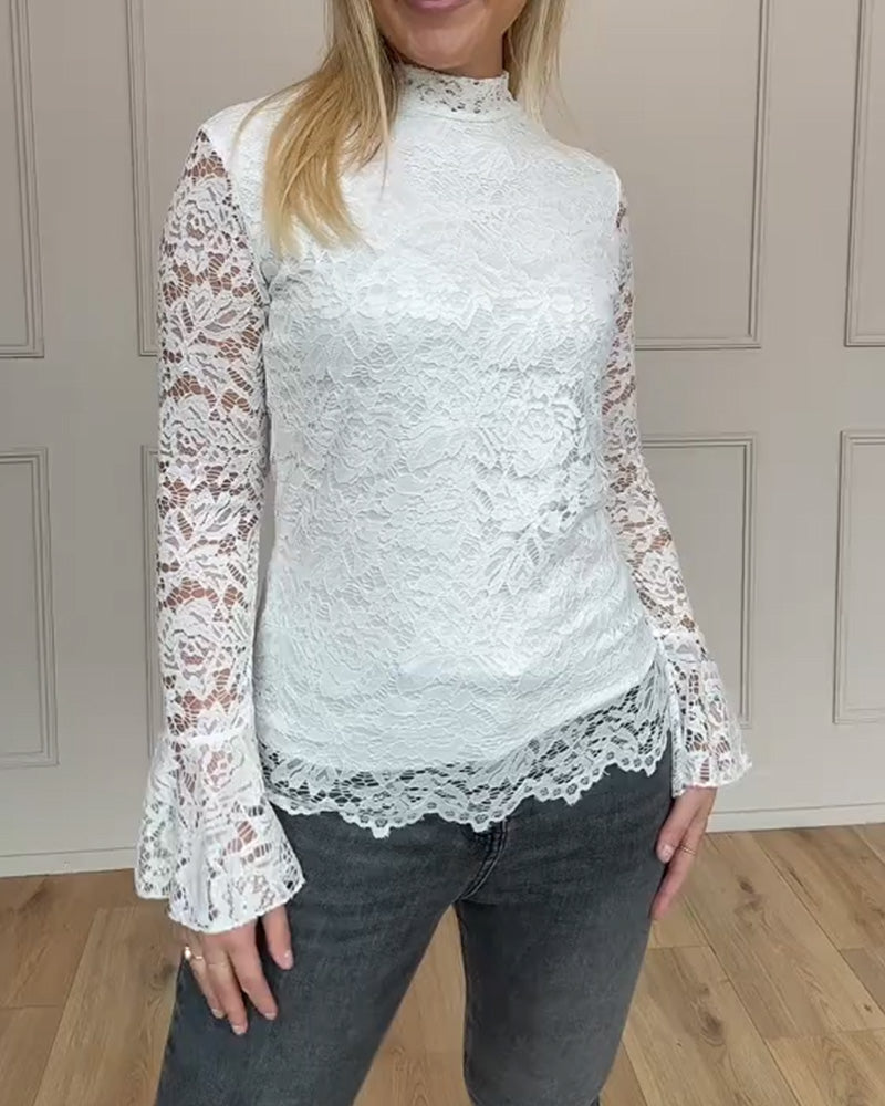 Bell-Sleeve Lace Top