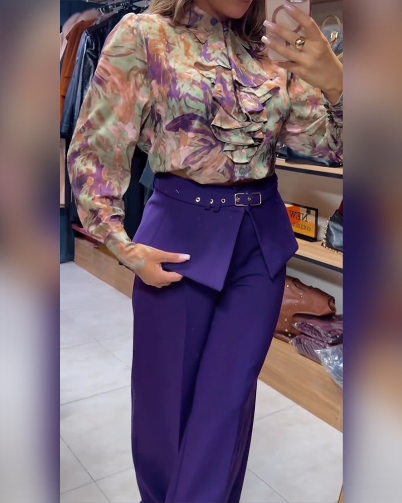 Stylish Straight-Leg Suit Pants