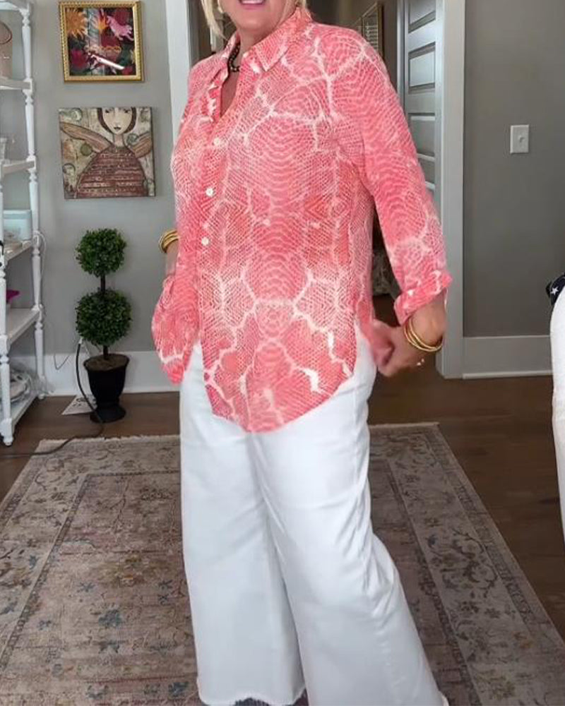 Buttoned Textured Blouse