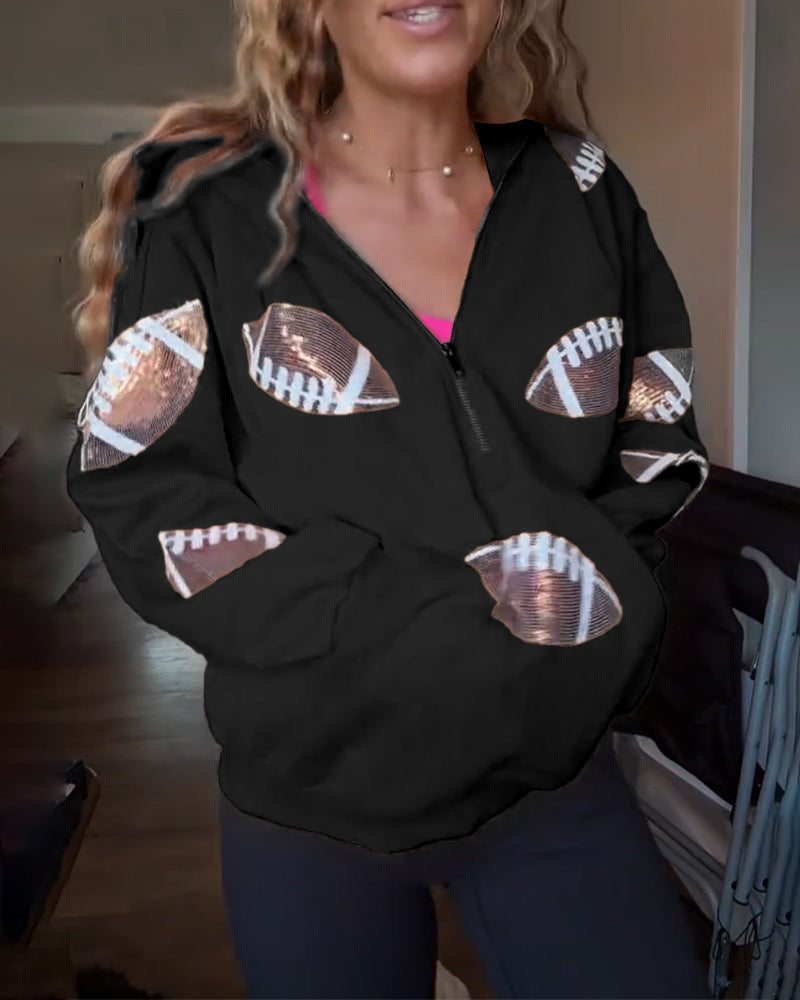 Rugby Sequin Hoodie