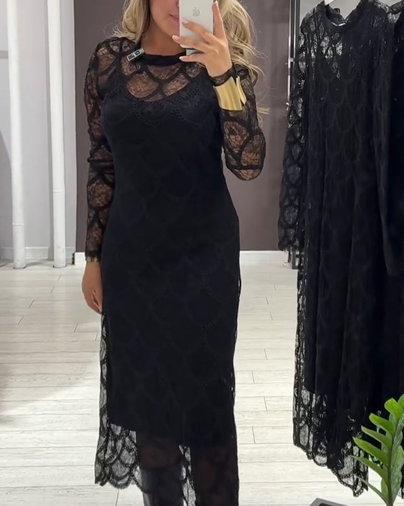 Lace Cover Up & Cami Dress Set