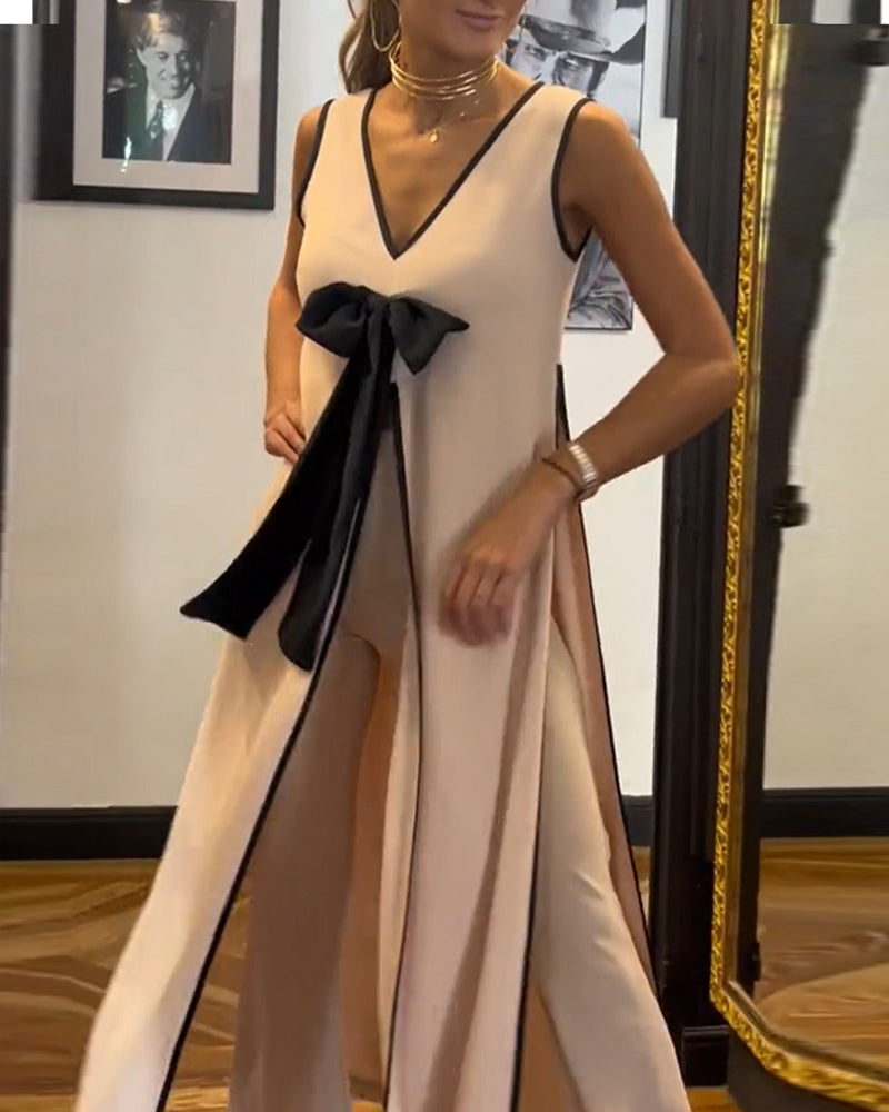 Temperament sleeveless bow set