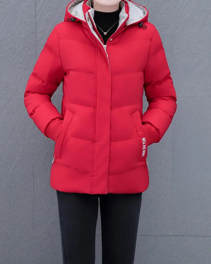 Casual Solid Color Warm Hooded Jacket