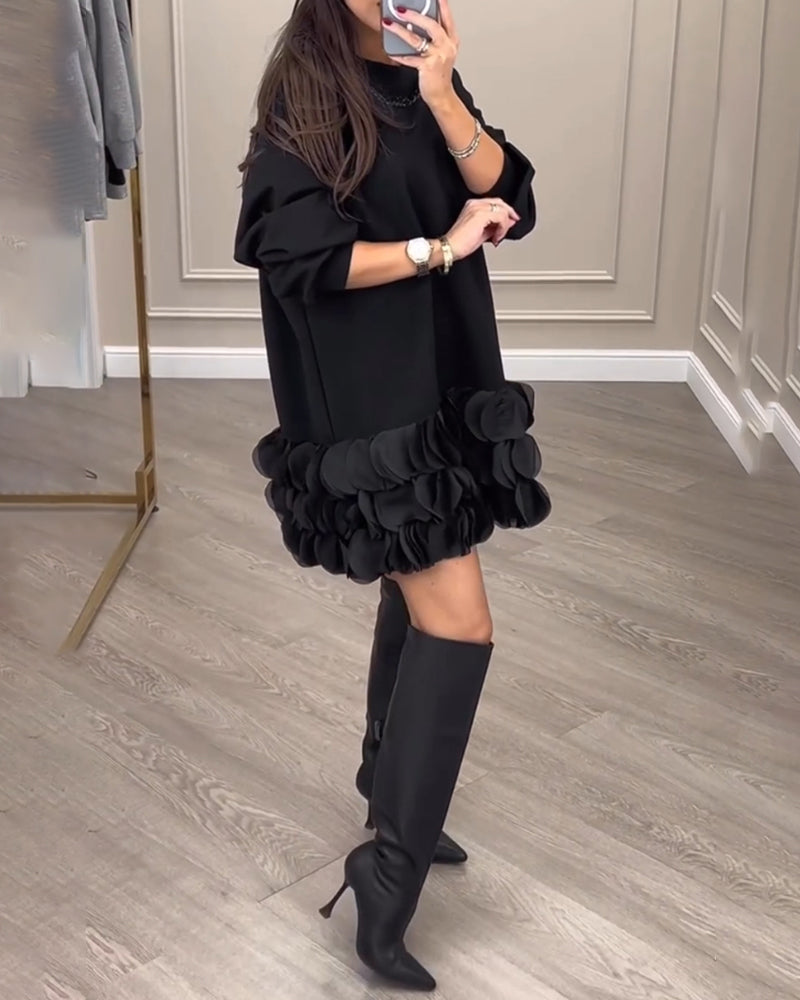 Elegant dress with patchwork petals