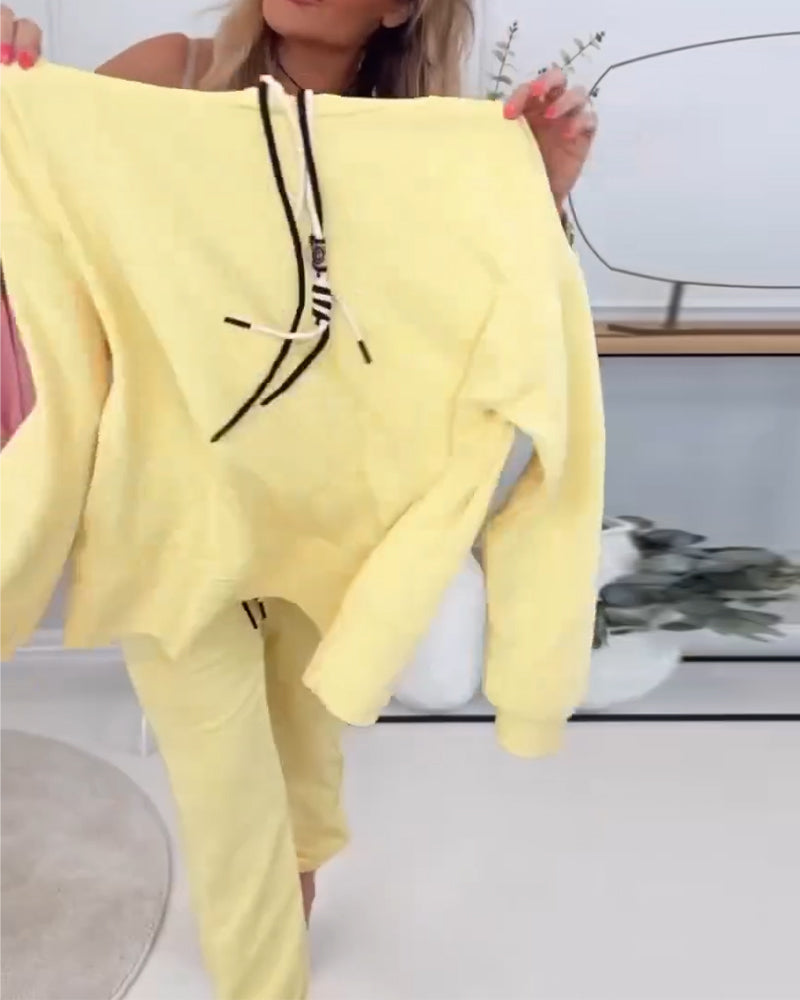 Street Style Sweatshirt Sports Two-Piece Suit